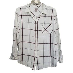 Chico's Rayon Off-White Long Sleeve Button-Up Tunic Size 4 (XXL)